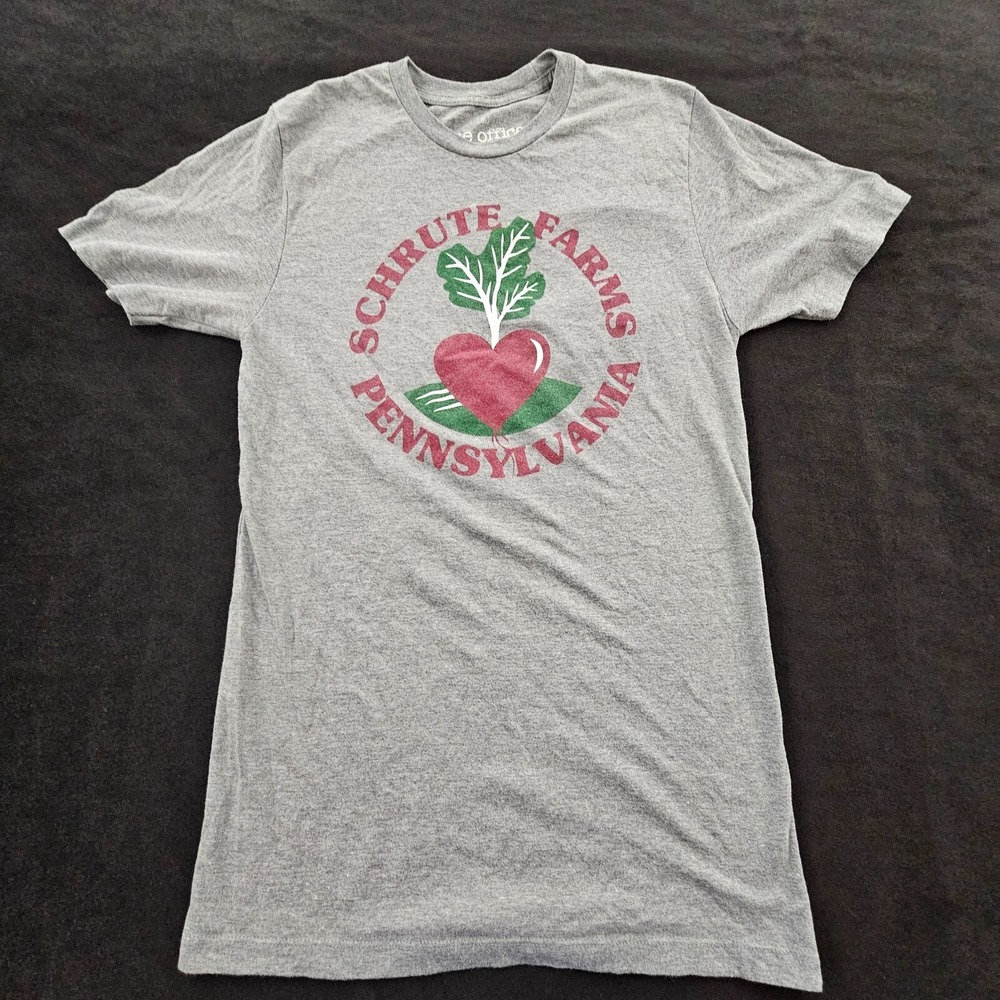 Ripple Junction Gray Short Sleeve Tee with Schrute Farms Graphic